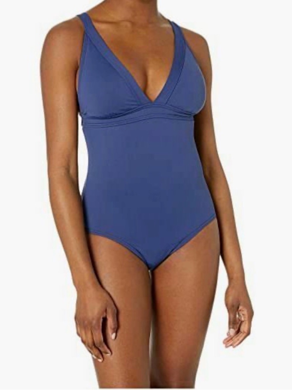NWOT reyn spooner Deep Blue V-Neck One-Piece Swimsuit